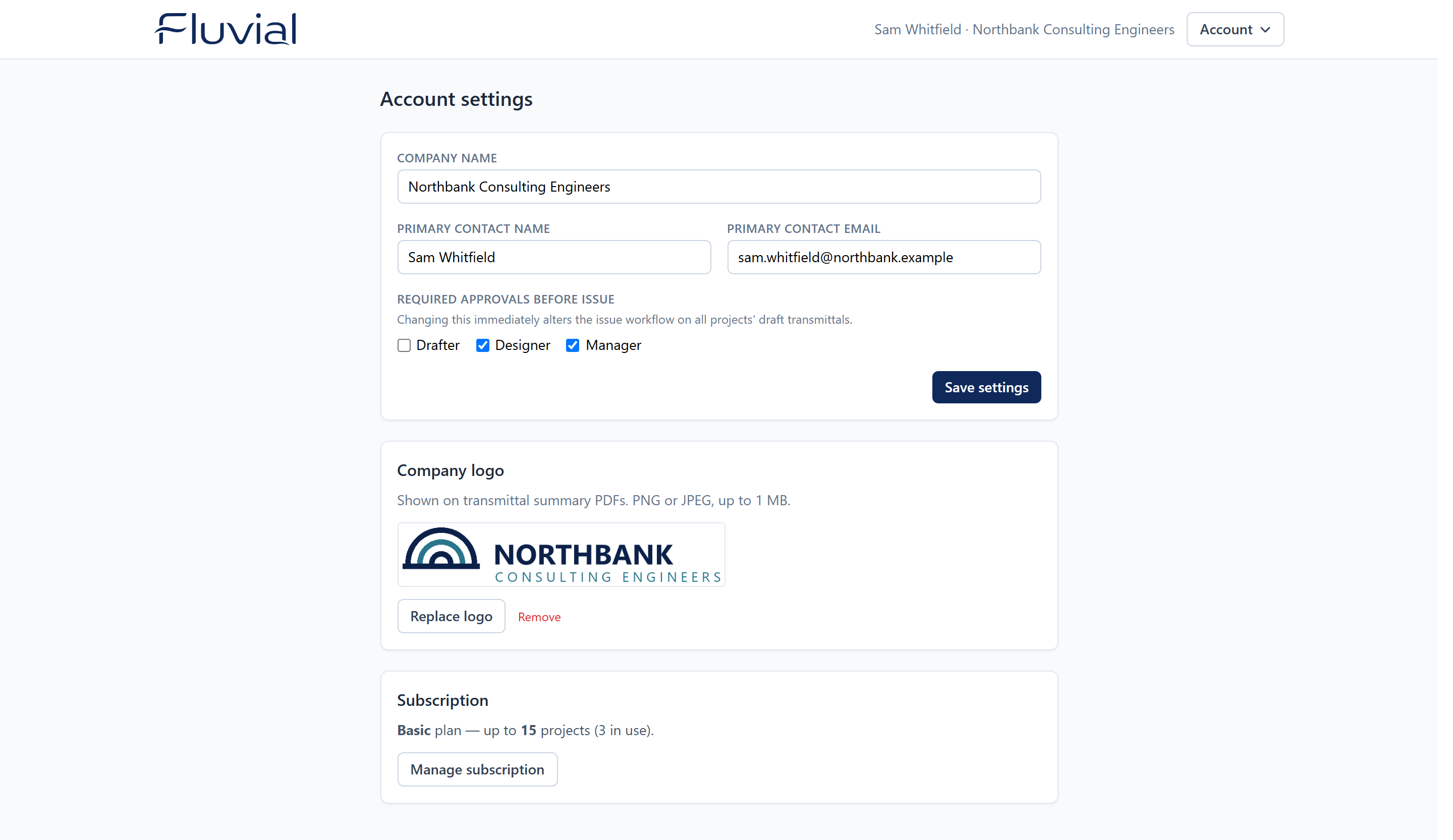 Account settings