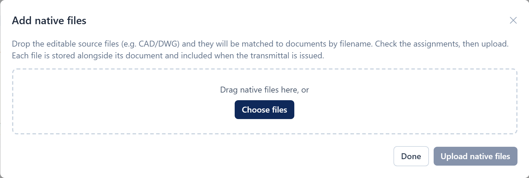 Add native files dialog
