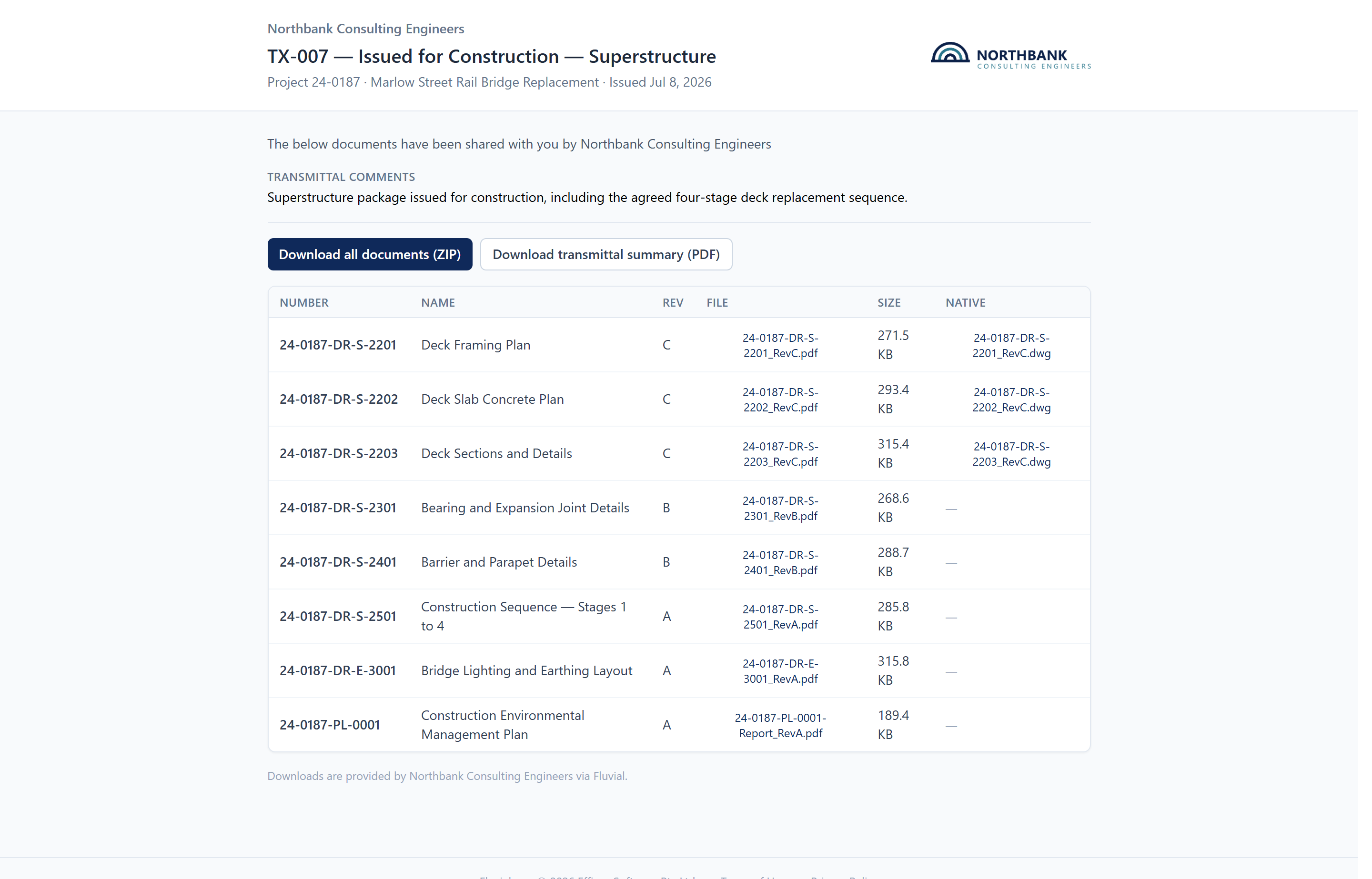 Recipient download portal