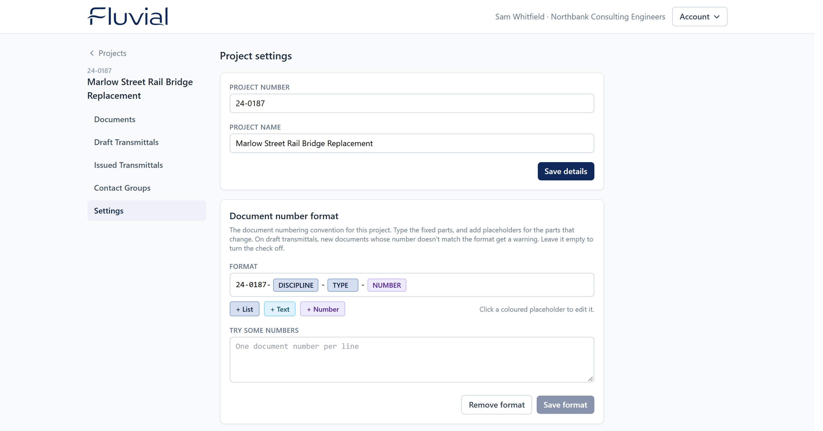 Project settings
